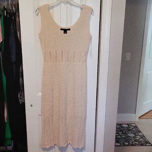 Chic Cream Knit Midi Dress